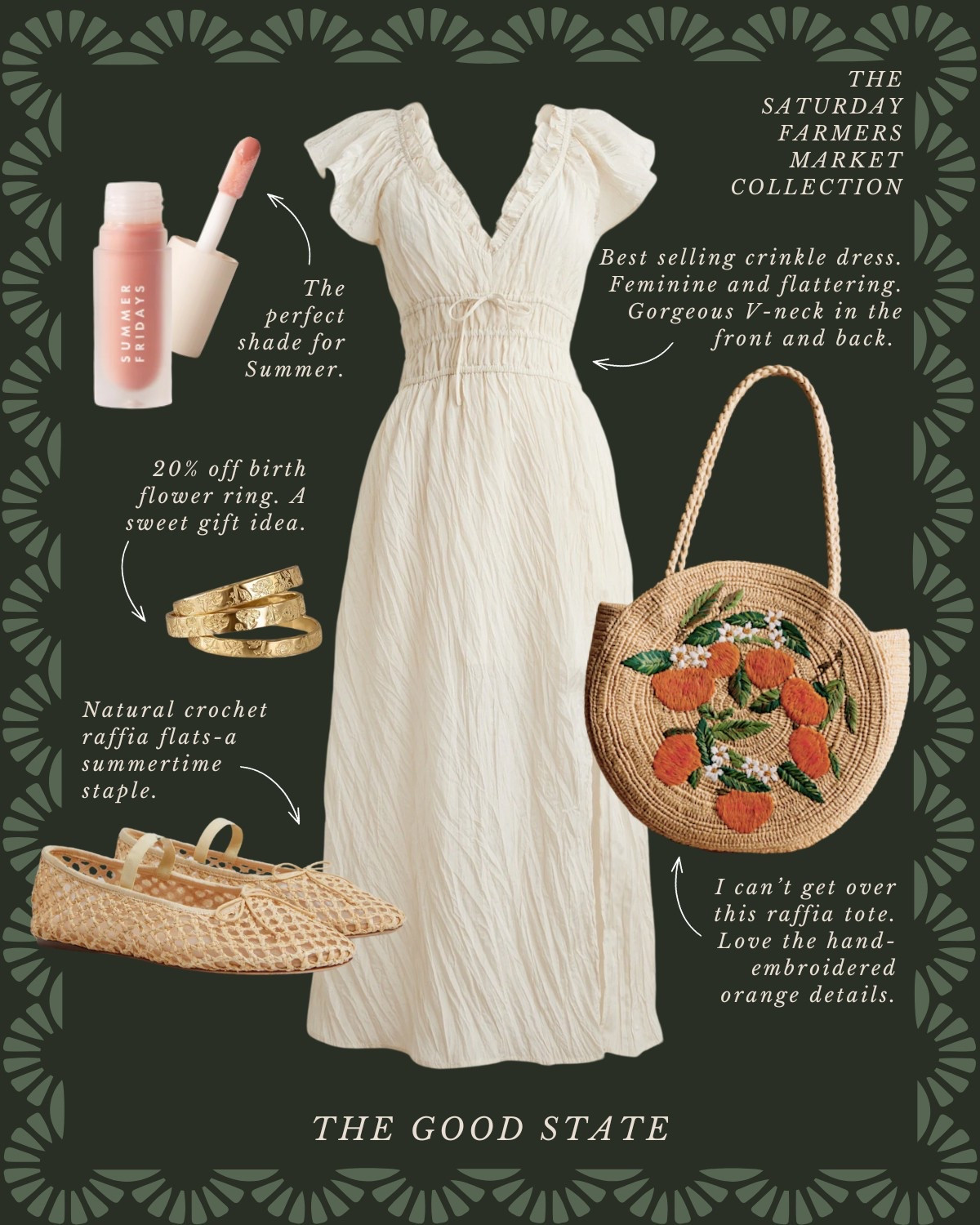 The Saturday Farmers Market Collection with an East Coast twist🍓🐟 Save up to 77%.
For all the Farmers Market girlies living their best life in the sunshine with a pastry and coffee in hand while carrying a tote of fresh produce on their shoulder. For the ones who love a pop of color, all things gingham and a scarf in their hair or around their neck.

Anthropologie , Anthro, Amazon, Quince, mini dress, maxi dress denim jacket, chore coat, earring, socks, beauty, sunglasses, spring outfit, spring fashion, tote bag, purse, woven purse, spring break, bandanna, scarf, quilted jacket, the good state, Lauren England, gola sneakers, clutch vacation outfit, hoop, earrings, American Eagle, target target fashion, target style sneakers, veja, mini dress, floral dress, wedding guest, dress, tuckernuck, vacation, outfit, ootd, summer outfit, summer fashion, outfit ideas, New England, nordstrom, summer sweater

#LTKSaleAlert #LTKStyleTip #LTKFindsUnder50