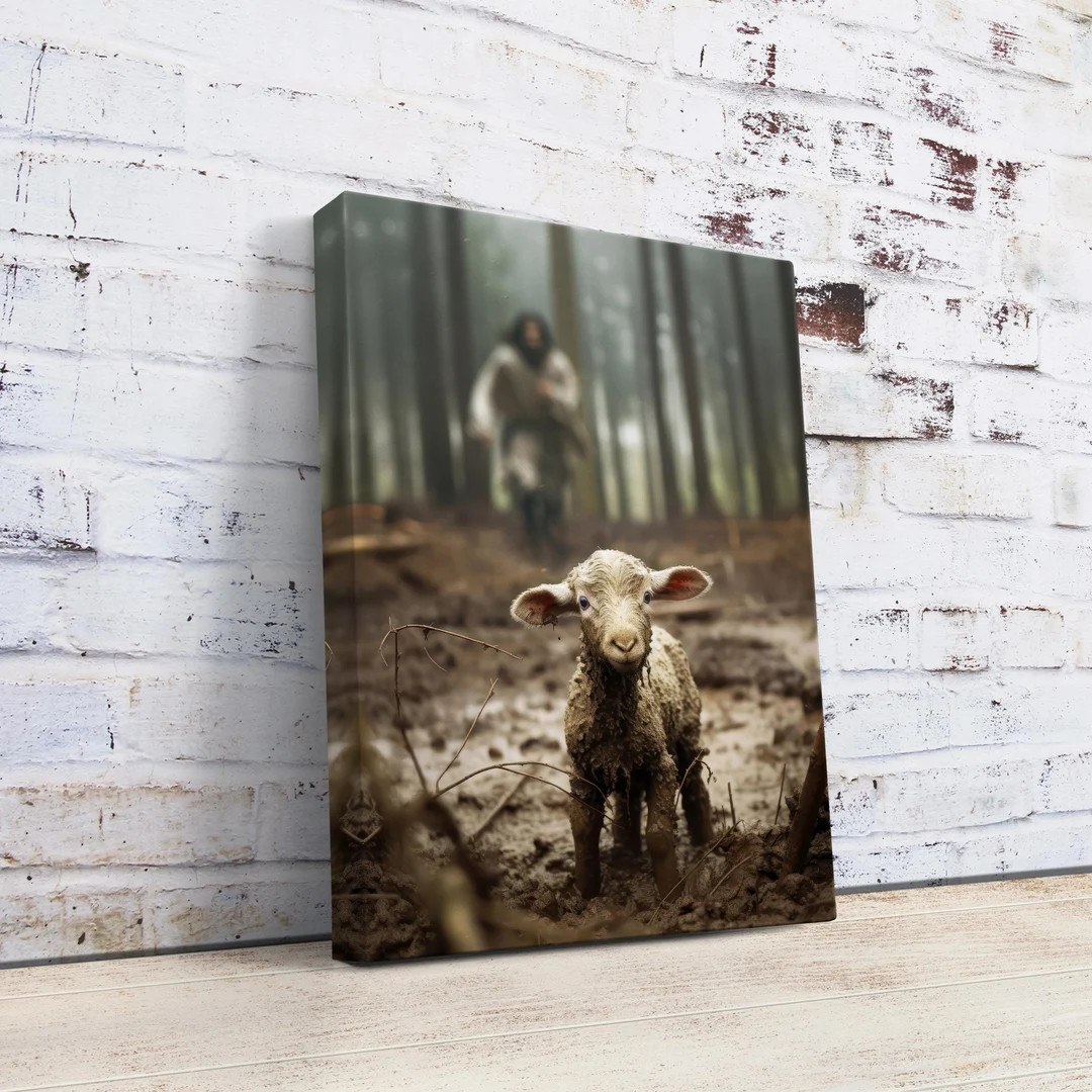 Jesus and Lamb Canvas Print or Poster Wall Art, Multiple Sizes Available - Etsy | Etsy (US)