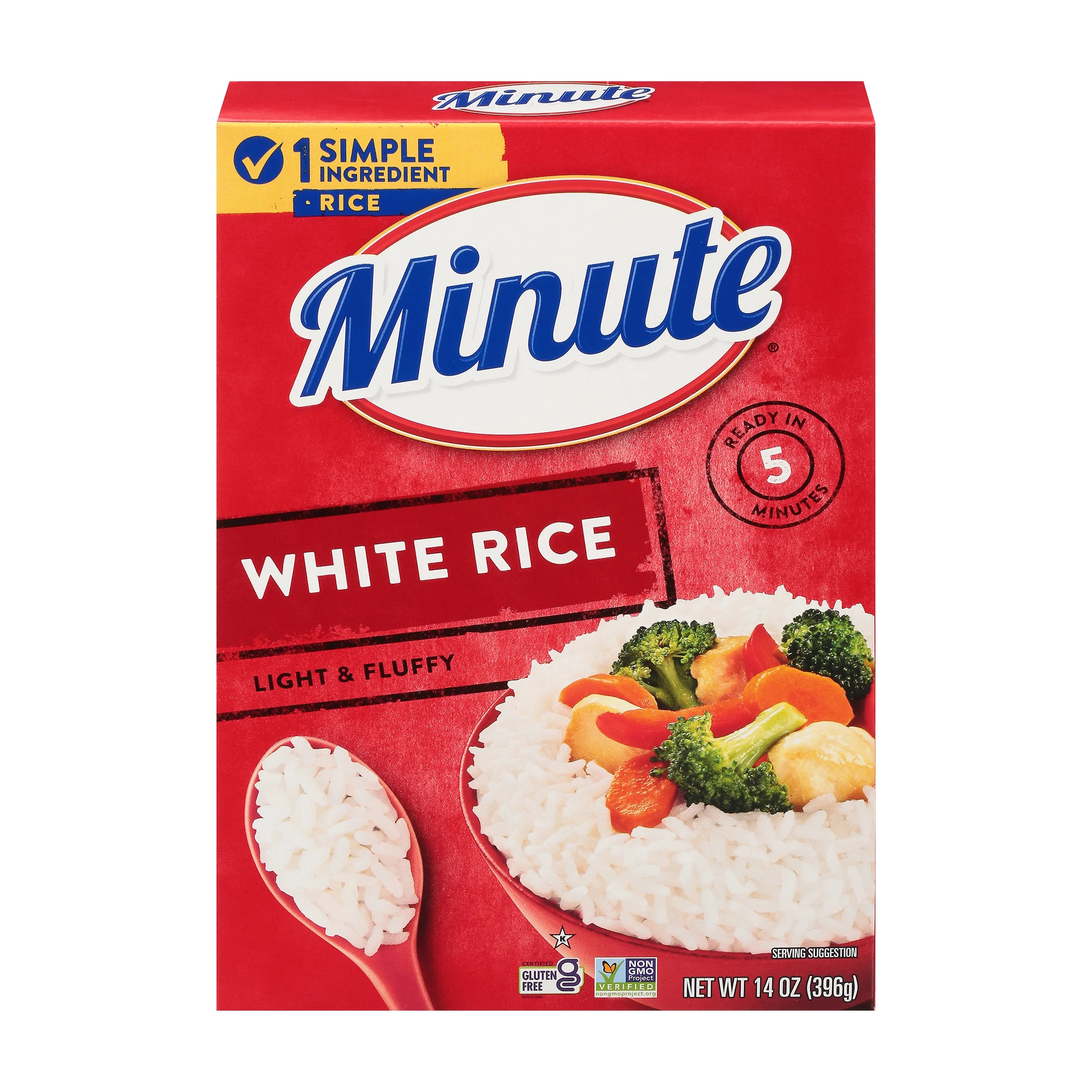 Minute Instant White Rice, Light and Fluffy, Gluten Free, 14 oz | Walmart (US)
