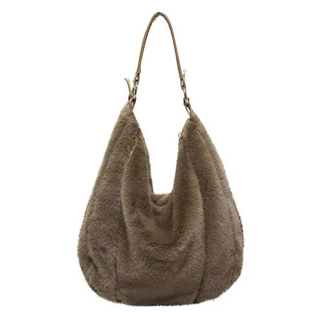 CHUMUD Fluffy Tote Bag Winter Fuzzy Purses for Women Faux Fur Bag with Strap Soft Furry Handbag Plush Crossbody Bags | Walmart (US)