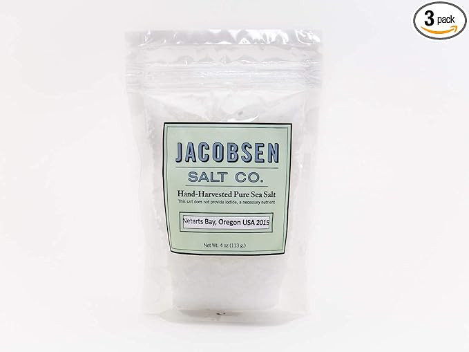 JACOBSEN SALT CO Finishing Sea Salt Flakes, 4 OZ - 3 pack | Amazon (US)