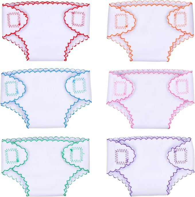 BABESIDE 6 Pcs Baby Doll Diapers for 12-15 Inch Dolls, Reusable & Washable Doll Underwear Fits Ne... | Amazon (US)