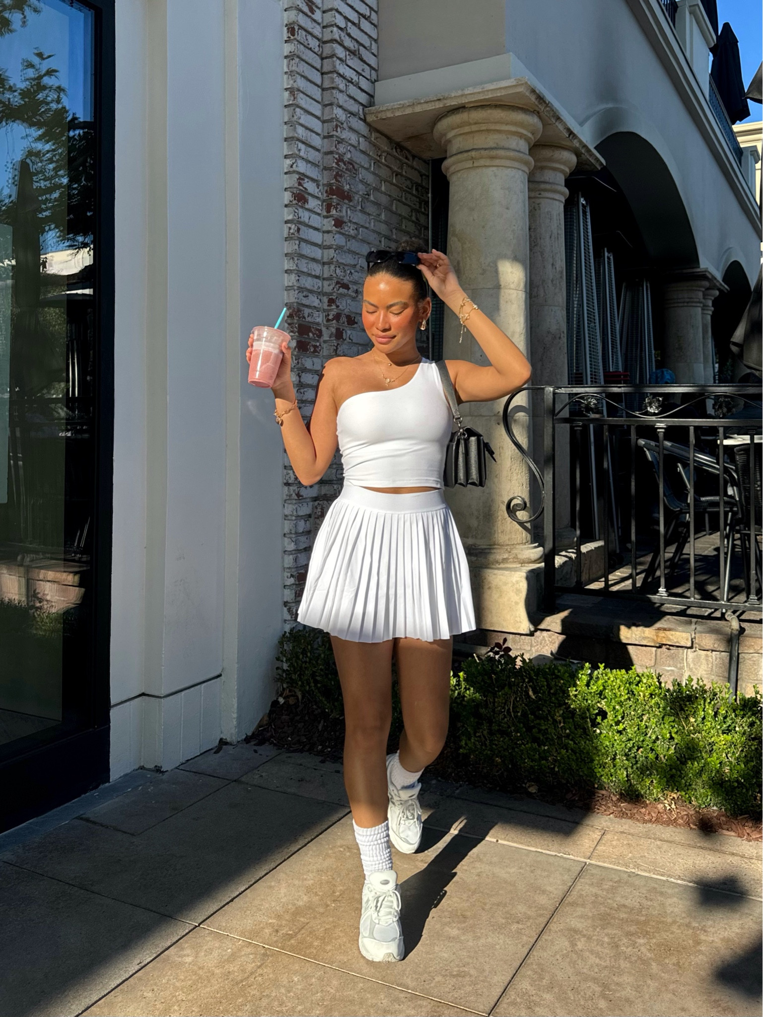 Obsessed with this all white outfit! It’s so cute & sporty! Paired a tennis skirt with an off the shoulder top and some sneakers for a simple, adorable summer outfit🤍

#LTKFitness #LTKSeasonal #LTKStyleTip