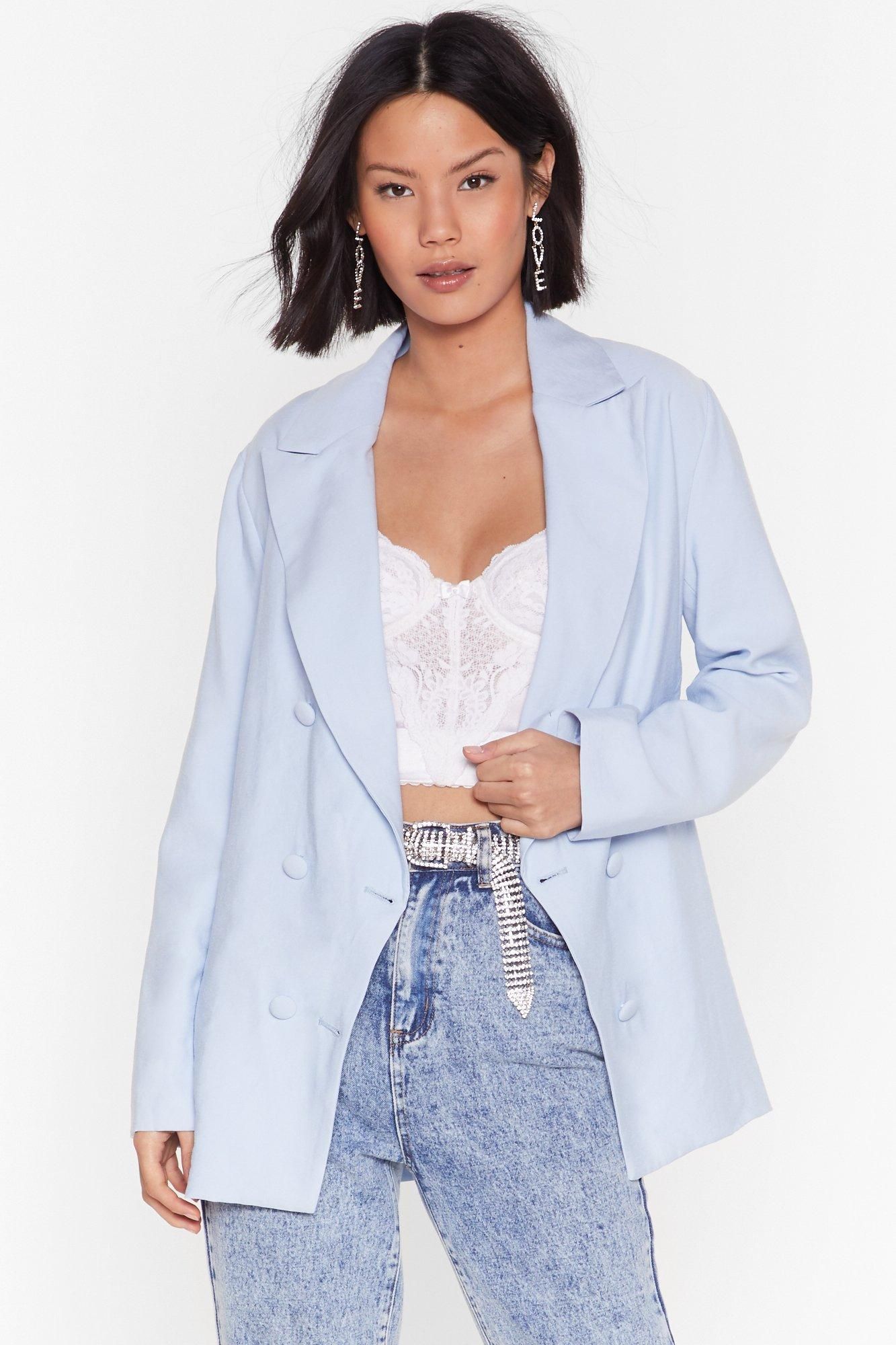 We Mean Business Double Breasted Longline Blazer | Nasty Gal (US)