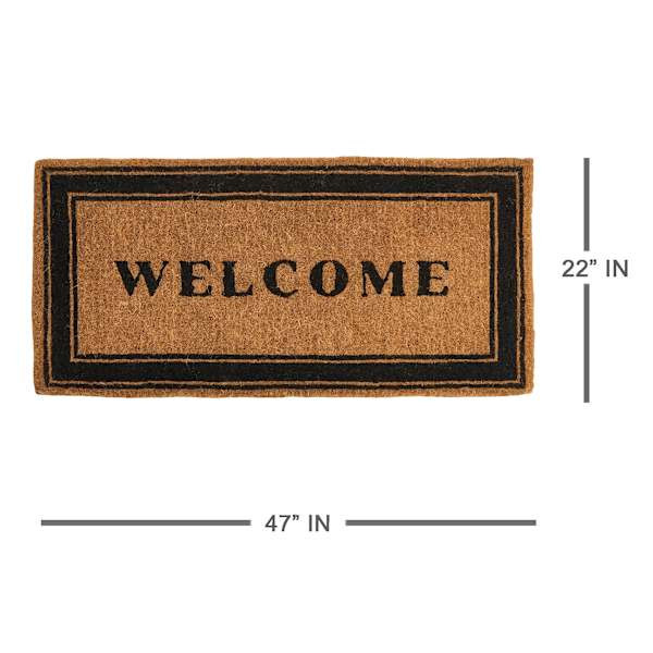 Thick Black Welcome Coir Mat, 22x47 | At Home
