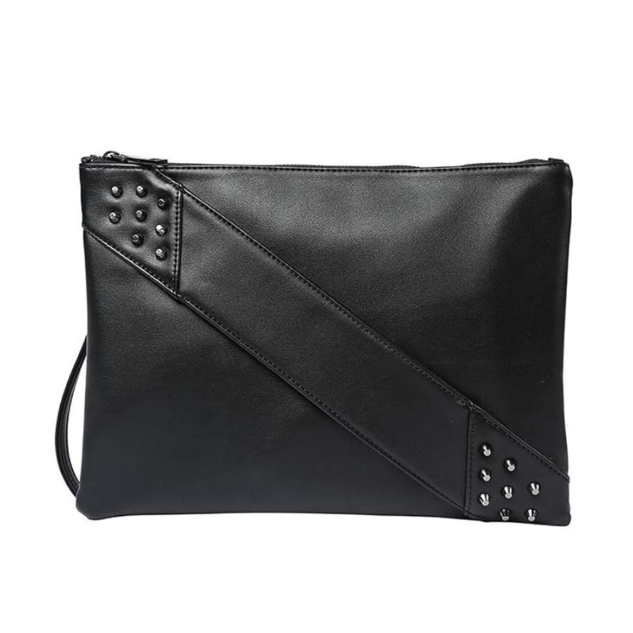 Fashion Women Clutches Rivet PU Leather Crossbody Bag Envelope Clutch Purse with Hand Strap | Amazon (US)