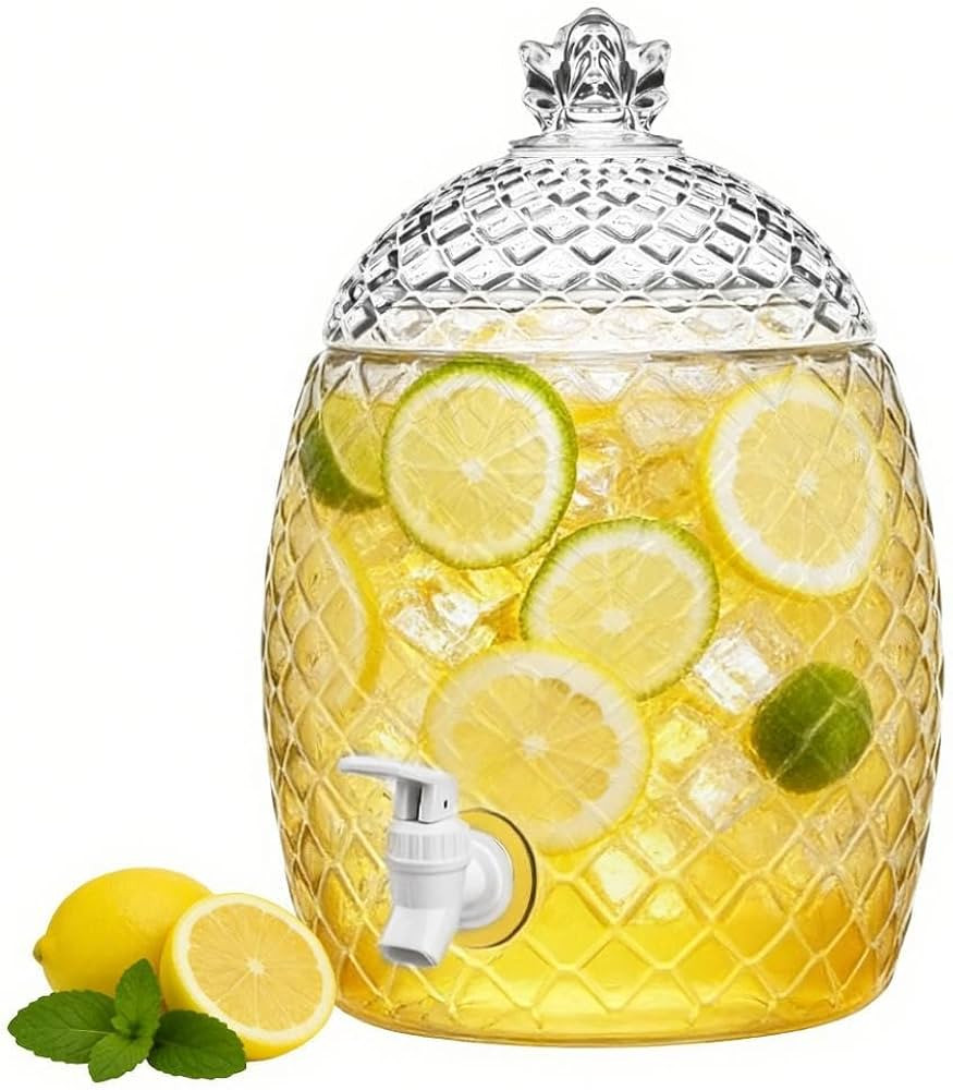 Lily's Home Pineapple Shaped Plastic Beverage Dispenser with Spigot - 2 Gallon Drink Dispensers f... | Amazon (US)
