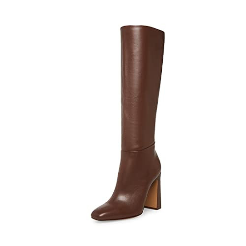 Steve Madden Womens Ally Leather Knee-High Boots Brown 11 Medium (B,M) | Amazon (US)