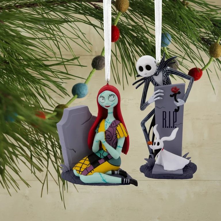 Hallmark The Nightmare Before Christmas Jack and Sally Tombstones Christmas Ornaments, 2, 0.15lbs | Walmart (US)