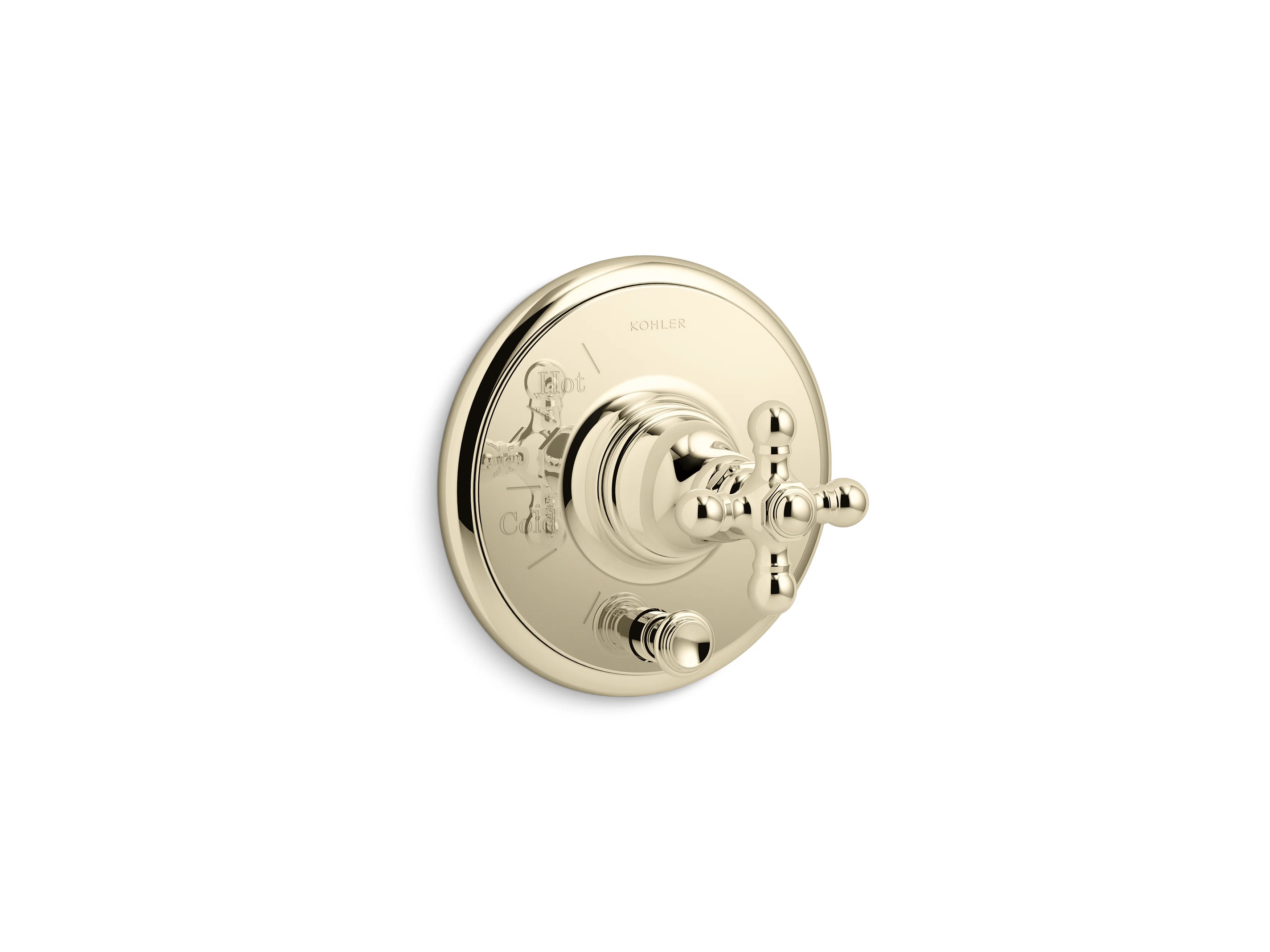 Kohler Artifacts Rite-Temp Valve Trim with Push-Button Diverter and Cross Handle K-T72768-3-AF | Wayfair North America