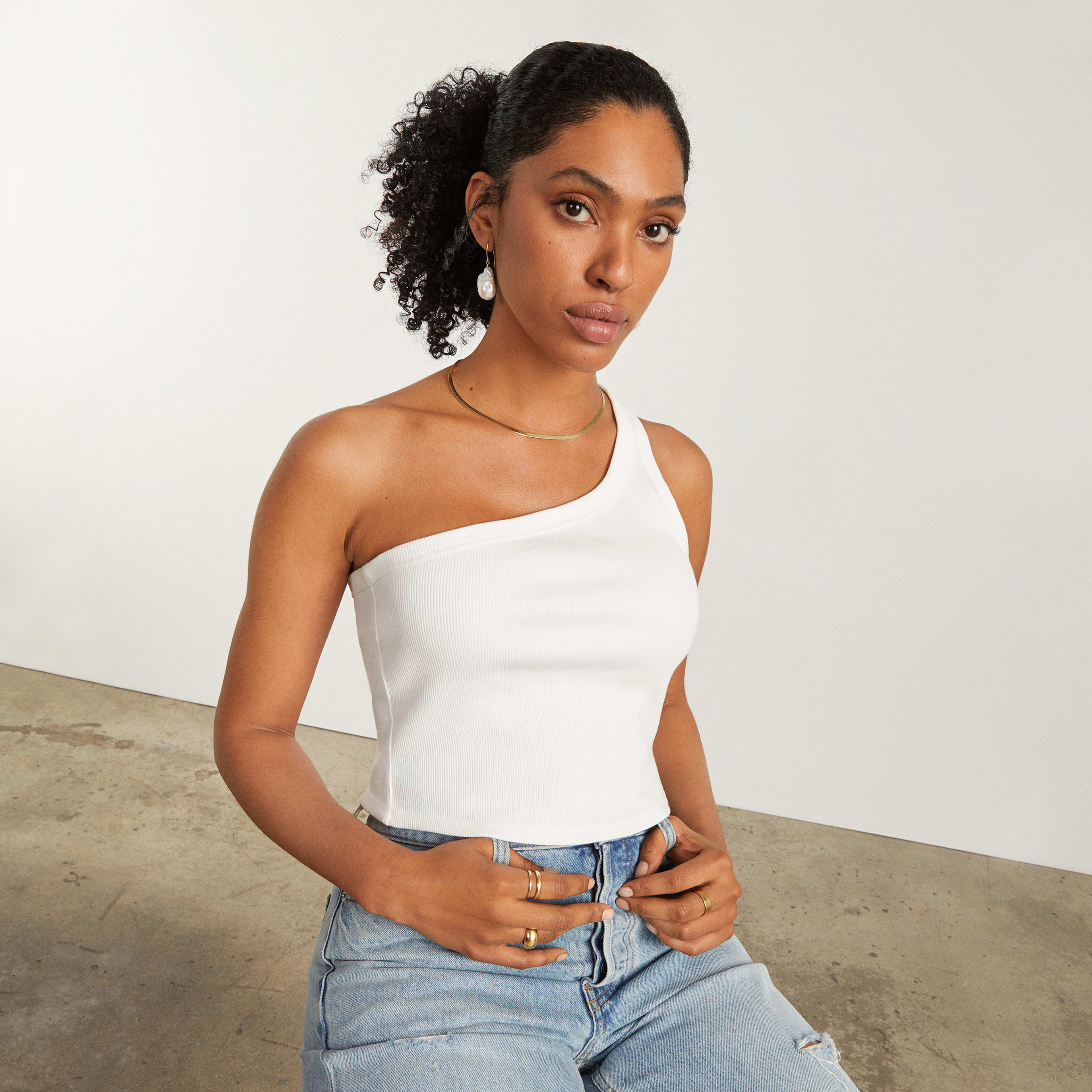 The Ribbed One-Shoulder Tank | Everlane