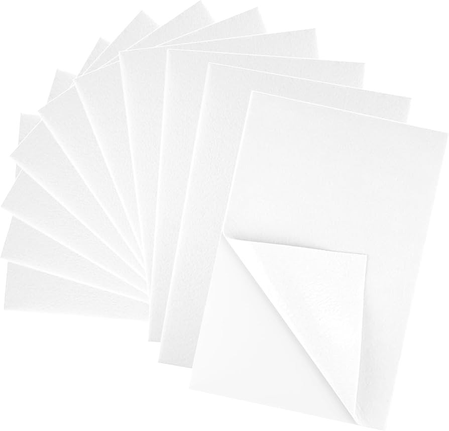 10PCS White Self Adhesive Felt Fabric Sheets Sticky Felt Sheets for Craft Supplies Art Home Makin... | Amazon (US)