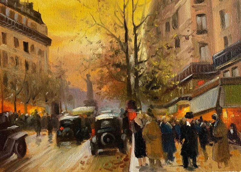 New Original Oil Painting on Canvas Paris by Kayvon Esmaeilou With Wooden Hand Made Frame - Etsy | Etsy (US)
