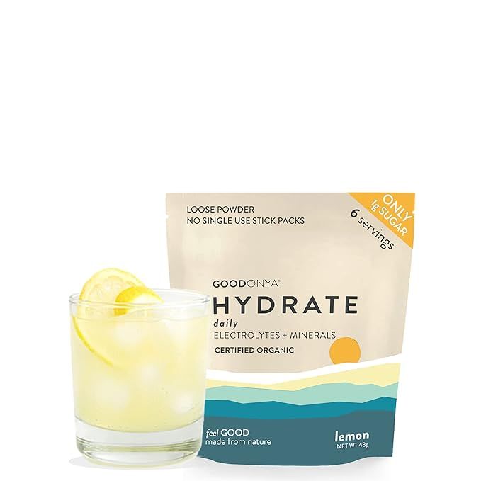 GOODONYA Hydrate Organic Electrolyte Powder, 1.7oz, 6 Servings - Minerals, Real Lemon Juice, Hima... | Amazon (US)
