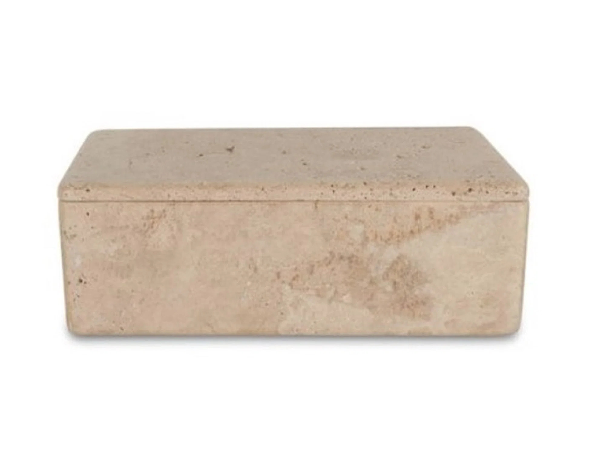 Travertine Rectangle Box Small Cream | Wayfair North America