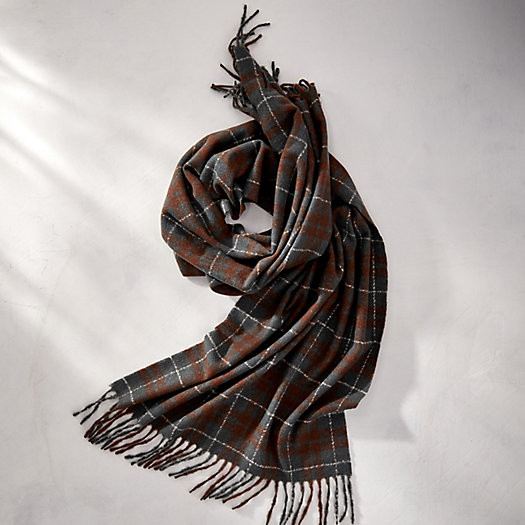 Harvest Plaid Blanket Scarf, Gray | Terrain