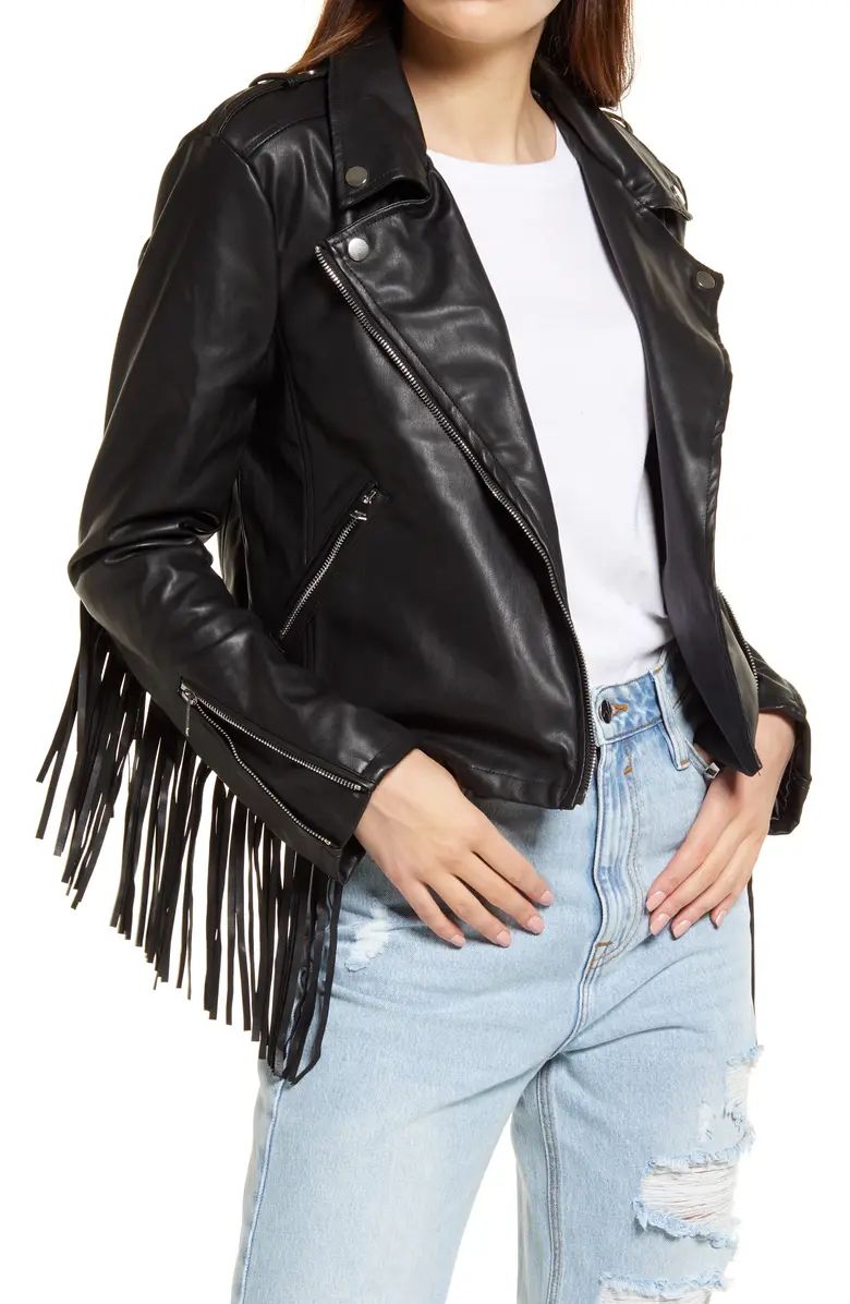 Faux Leather Fringe Moto Jacket | Nordstrom