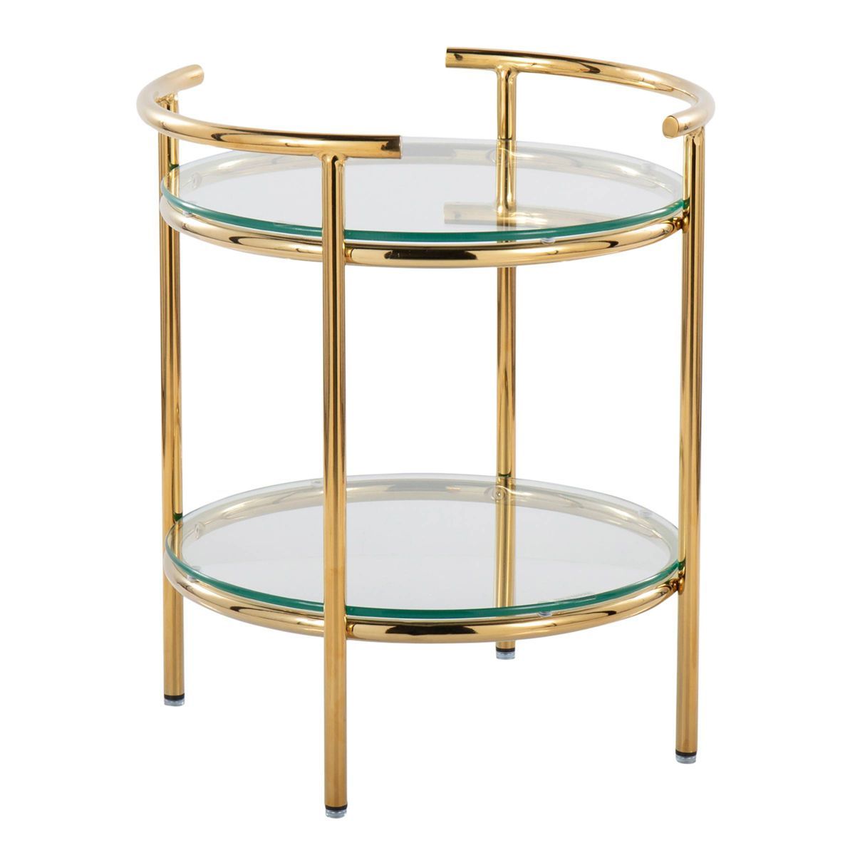 Rhonda Side Table Gold/Clear Glass - LumiSource | Target