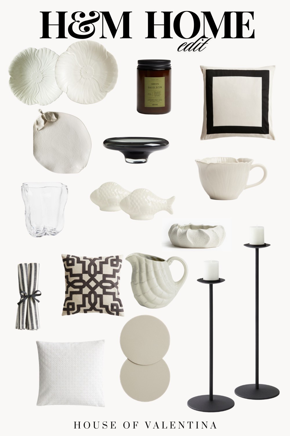 Discover the best of H&M Home decor with this curated mood board featuring modern and affordable home accessories. Highlighting neutral decor, sculptural vases, textured pillows, and elevated kitchen essentials, this collection blends modern minimalism with timeless charm. Explore affordable luxury home finds, from ceramic pitchers and patterned pillows to stylish candleholders, decorative trays, and organic-inspired serveware—perfect for anyone creating a modern classic home on a budget. Add warmth and sophistication with H&M Home candles, tabletop decor, and accent pieces that feel designer without the splurge.

#LTKSummerEdit #LTKHome #LTKStyleTip