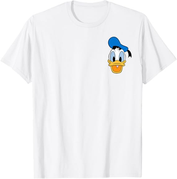 Disney Mickey And Friends Donald Duck Face Small Pocket Logo T-Shirt | Amazon (US)