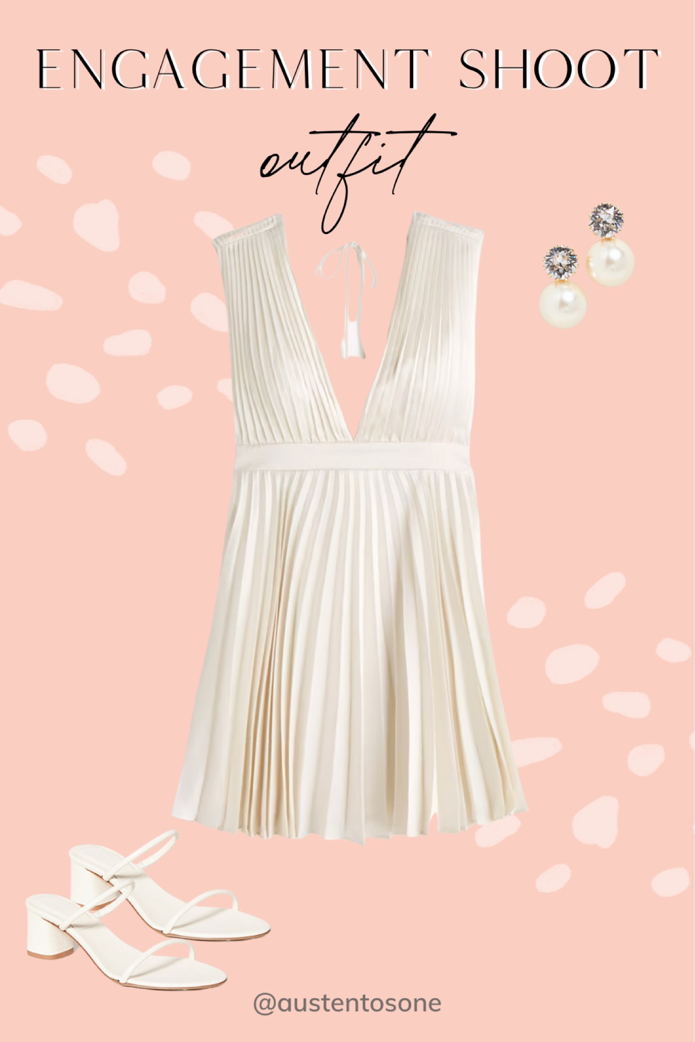 Engagement outfit idea! This pleated dress would pair well with earrings and a white pair of heels  

#LTKunder100 #LTKwedding