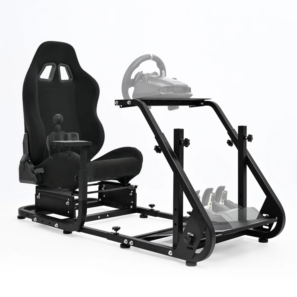Anman Racing Simulator Cockpit Stand with red Racing Chair fit Logitech G29 G920 G923 Thrustmaste... | Wayfair North America