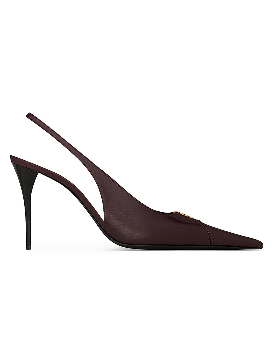 Women's Babylone Breteuil Slingback Pumps in Smooth Leather - Bordeaux - Size 9.5 | Saks Fifth Avenue