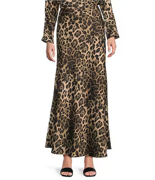 Animal Printed Bella Satin Coordinating Maxi Skirt | Dillard's