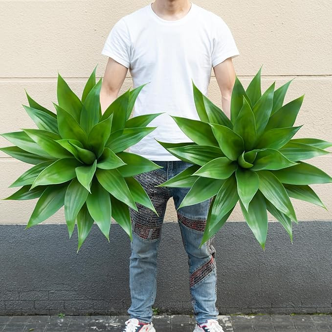 Artificial Agave Plants,Large UV Resistant Fake Agave Planters for Indoor and Outdoor Decorating ... | Amazon (US)