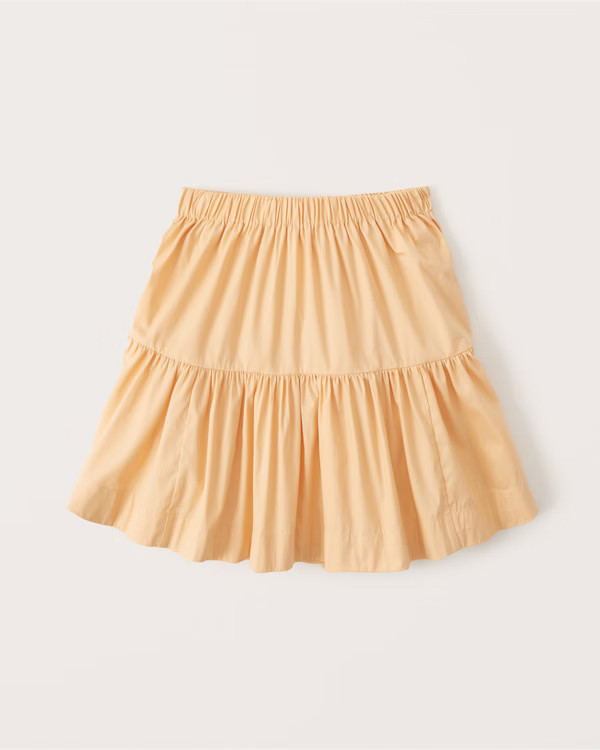 Tiered Poplin Mini Skirt | Abercrombie & Fitch (US)