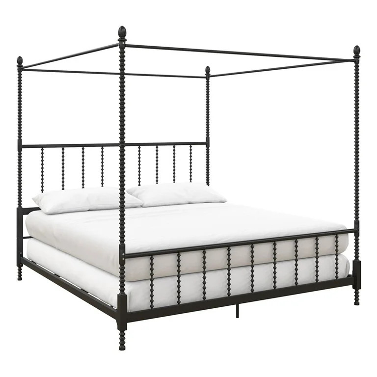 DHP Emerson Metal Canopy Bed in King Size Frame in Black | Walmart (US)
