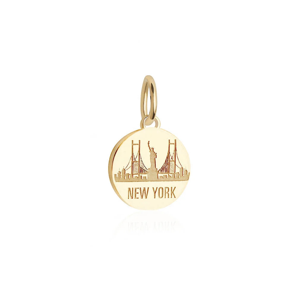 New York Skyline Charm, Solid Gold Mini | Jet Set Candy (US)