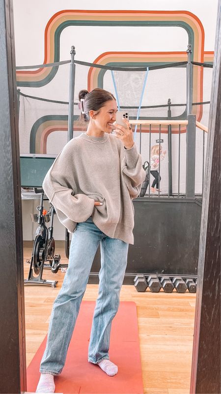 Free people oversized sweater
Abercrombie relaxed jeans, 26
Bombas socks (THE best!)
Seamless long sleeve shirt, amazon find, Amazon fashion 

Casual outfit
Winter outfits 
Spring outfit 
Casual outfits 
Spring outfits 
Abercrombie jeans 

#LTKSeasonal #LTKsalealert #LTKstyletip