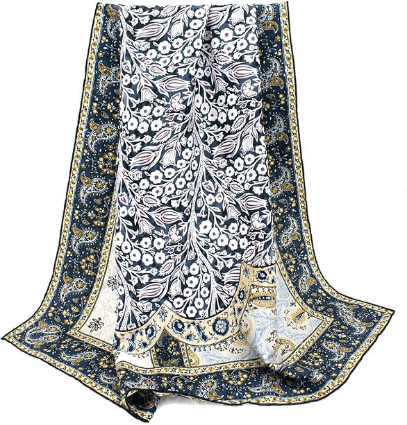100% Mulberry Silk Scarf -Women 35" Square Hair Wraps-Gift Packed | Amazon (US)