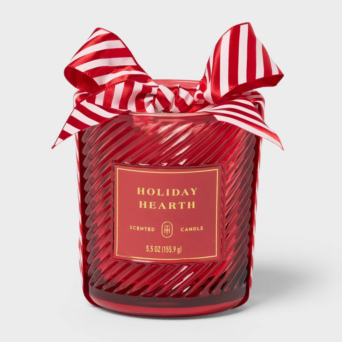 Swirled Glass Holiday Hearth Jar Candle Red 5.5oz - Threshold™ | Target