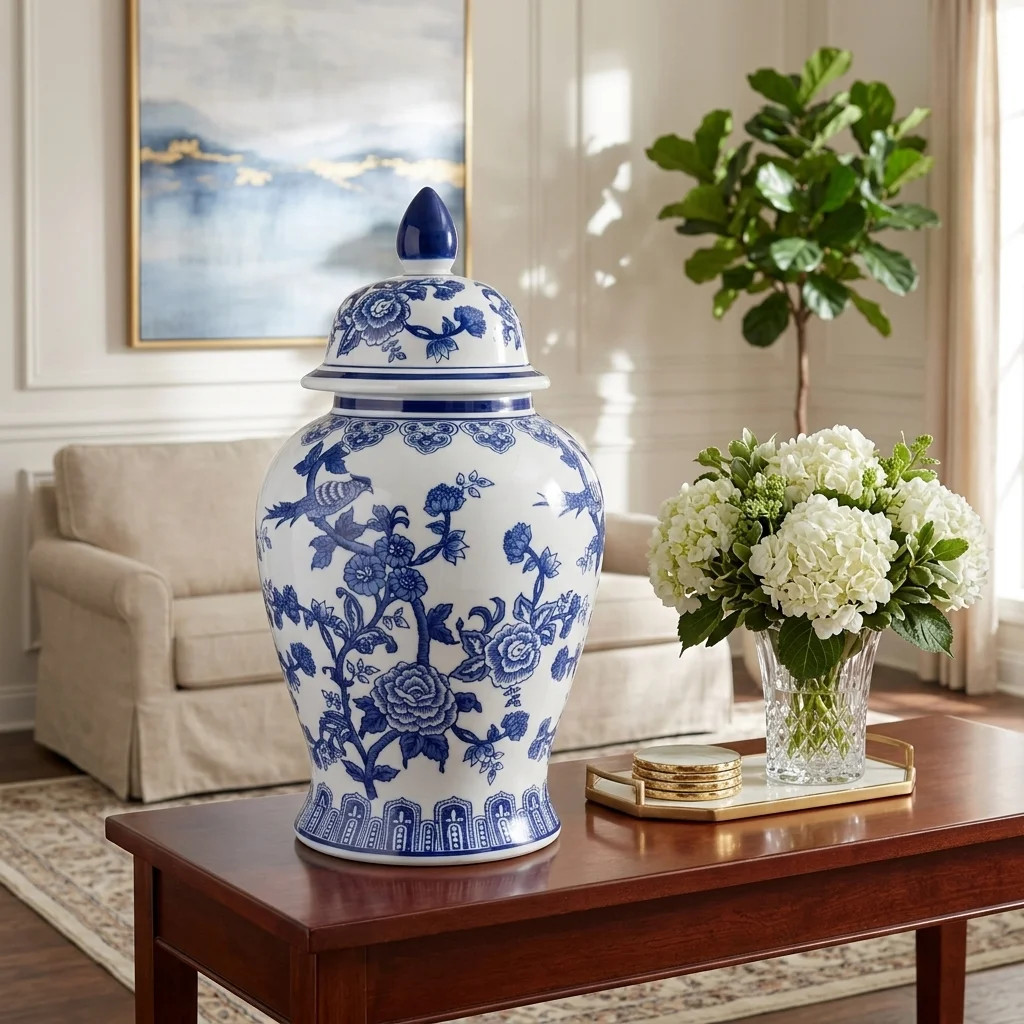 Ceramic Chinoiserie Ginger Jar with Lid | Wayfair North America