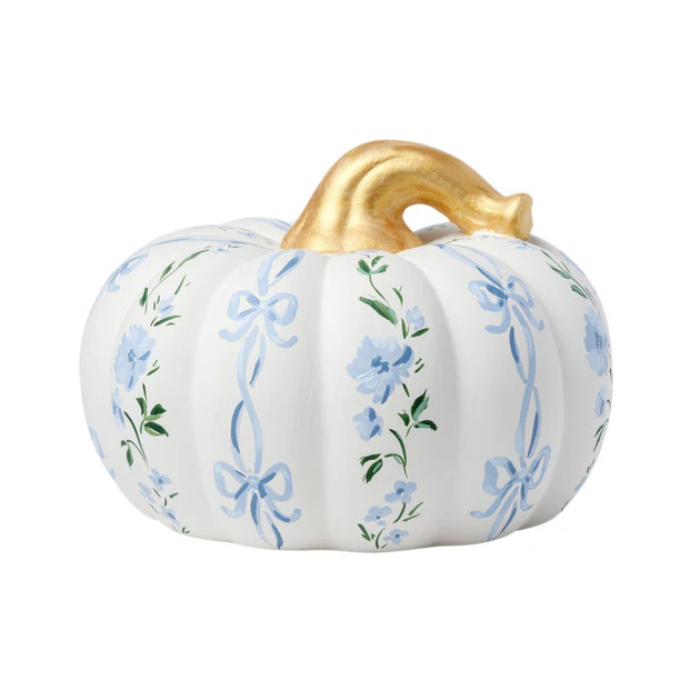 Limited Edition Hand Painted Floral Pumpkin - Large | Cailini Coastal