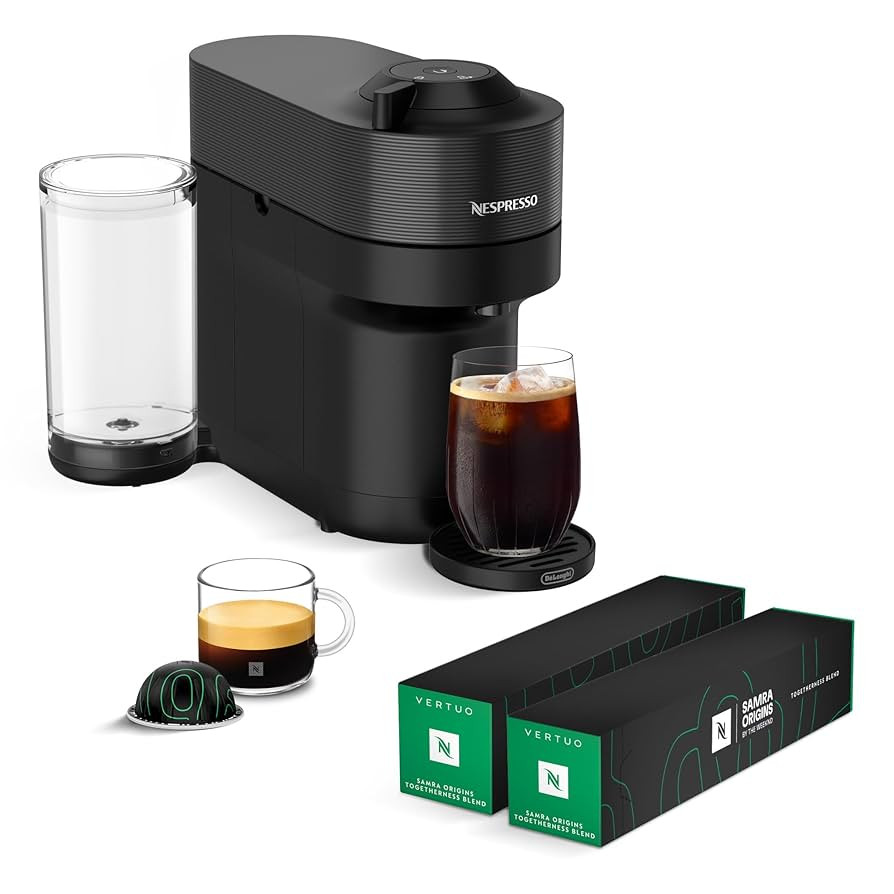 Nespresso Vertuo Pop+ by De'Longhi, Liquorice Black + Vertuo Line Samra Origins Togetherness Blen... | Amazon (US)