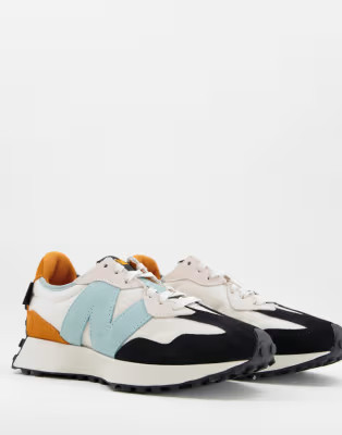 New Balance 327 trainers in white orange and baby blue | ASOS (Global)
