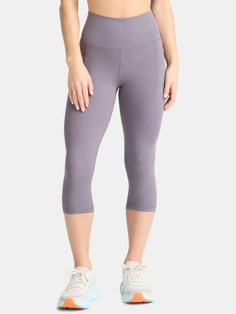 Avia Women's and Women's Plus SoftSculpt High Rise Capri Leggings with Pockets, Sizes XS-4X | Walmart (US)