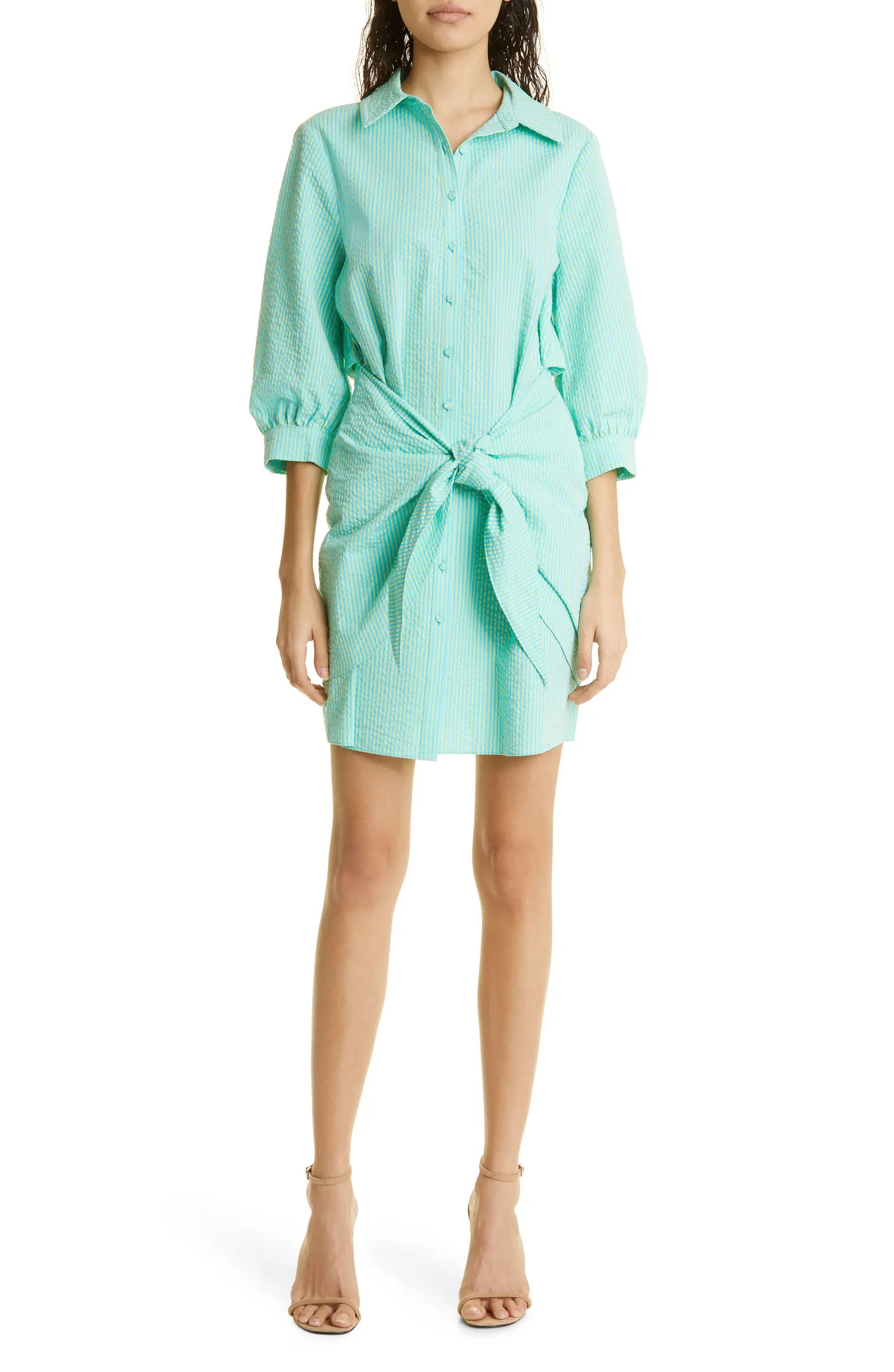 Seersucker Cotton Shirtdress | Nordstrom
