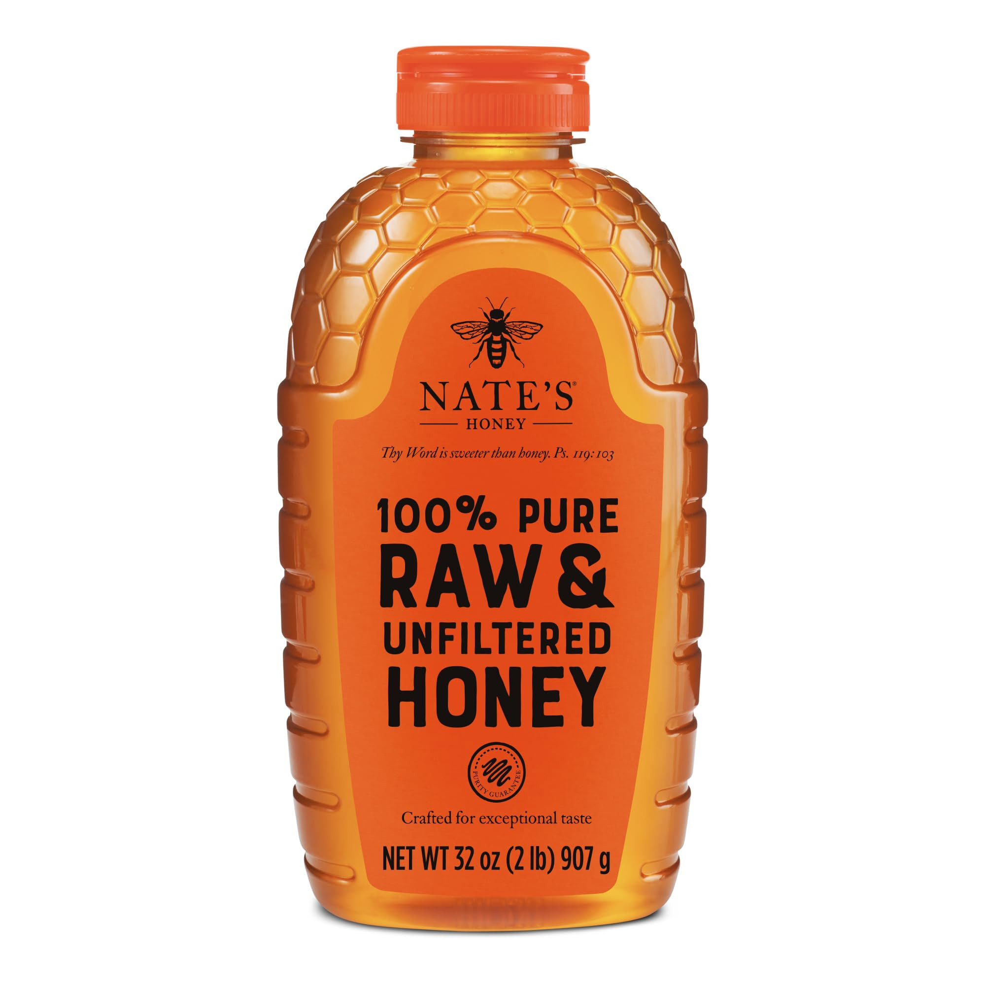 Nate's 100% Pure, Raw & Unfiltered Honey - Award-Winning Taste, 32oz. Squeeze Bottle | Amazon (US)