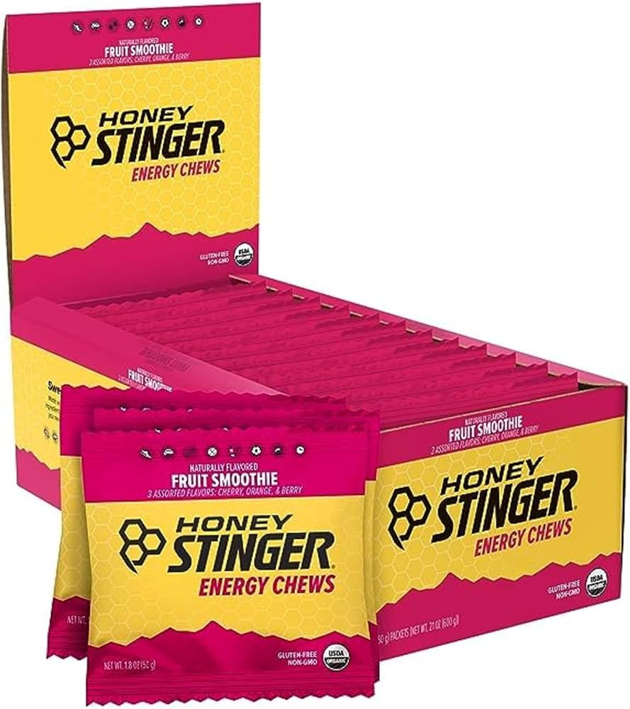 Honey Stinger Organic Fruit Smoothie Energy Chew, Gluten Free & Caffeine Free, for Exercise, Runn... | Amazon (US)