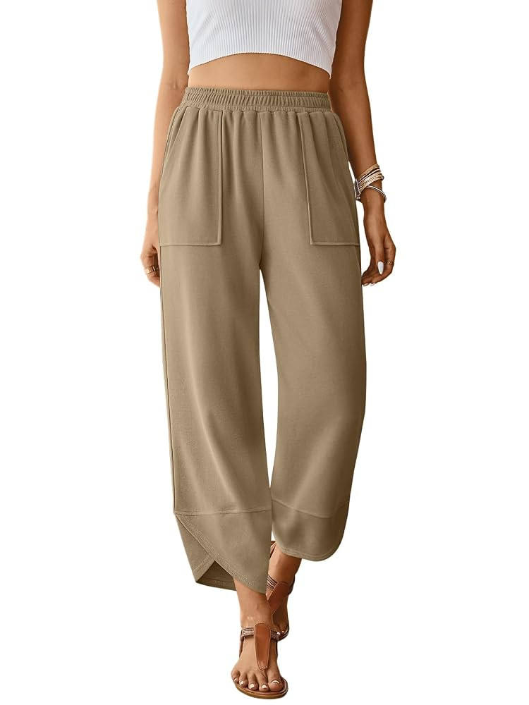Trendy Queen Women's Wide Leg Pants Summer Capri Palazzo Harem Casual Barrel Sweatpants Baggy Sla... | Amazon (US)