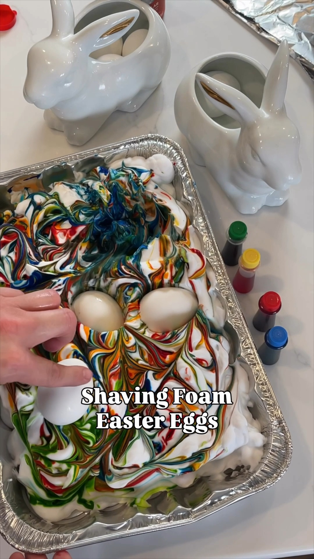Spring egg decorating but make it magical 🐣✨

Coloring Easter eggs with shaving foam is one of the easiest ways to get those beautiful marbled designs! Just spray a layer of shaving foam into a disposable pan, add drops of food coloring, and gently swirl the colors together. Roll your eggs through the foam and let them sit so the color can soak in before wiping them clean to reveal the prettiest swirls.

Pro tip: soak your eggs in vinegar first for brighter, more vibrant colors!

Such a fun activity to do with the kids and every egg turns out completely unique. I linked everything you need to recreate this colorful Easter craft.

#EasterEggs #EasterDIY #EggDecorating #SpringCrafts #EasterIdeas #FamilyFun #KidsActivities #SpringTraditions #LTKFamily

#LTKHome #LTKSeasonal #LTKKids