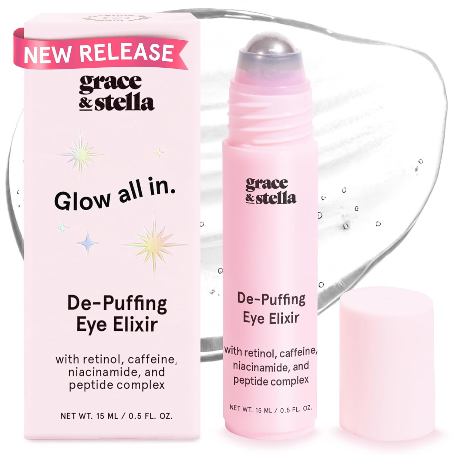 grace & stella Under Eye Brightener Roller - Airplane Travel Essentials - Travel Size Toiletries ... | Amazon (US)