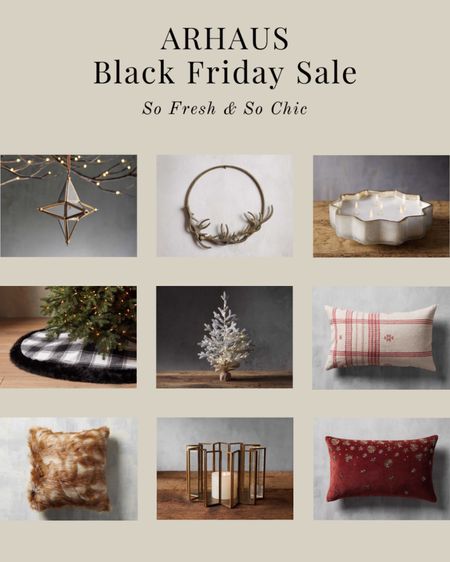 Arhaus Black Friday sale is here! 
-
Sophisticated Christmas decor - sale Christmas decor - jingle bell wreath - faux pre lit pine tree - black and white checked tree skirt - red and gold embroidered throw
Pillow - faux fox fur pillow - Moravian star candle lantern - antler wreath - rustic Christmas decor - farmhouse Christmas decor - large star candle - glass ornaments #LTKsalealert #LTKseasonal 

#LTKCyberweek #LTKhome #LTKHoliday