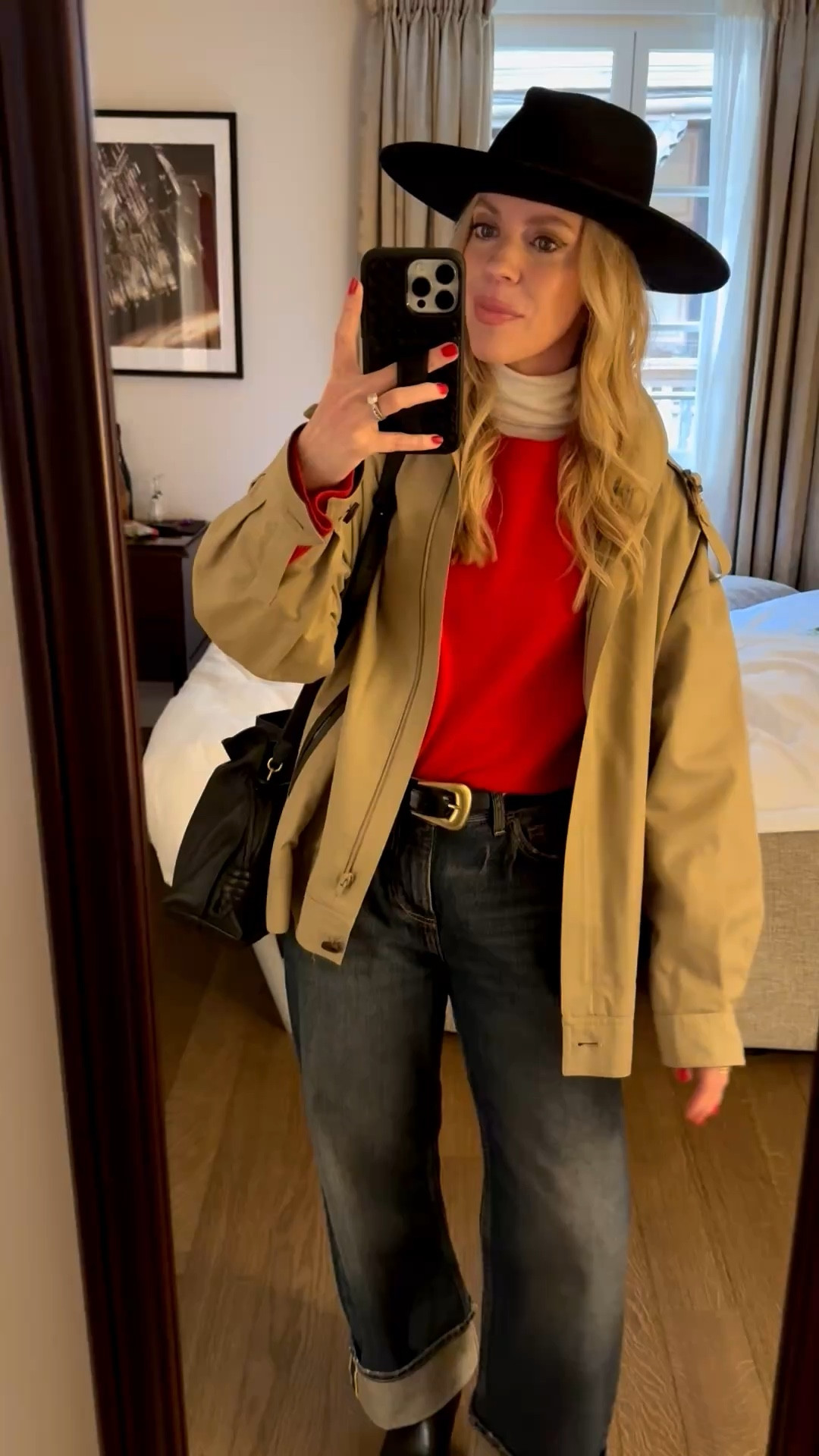 Travel look of the day, rainy day outfit, vintage Burberry trench coat, @Janessa Leone black wool hat, @Zara dark wash cuffed baggy jeans, Loewe Flamenco pouch handbag 

#LTKootd #LTKdayinmylife #LTKTravel