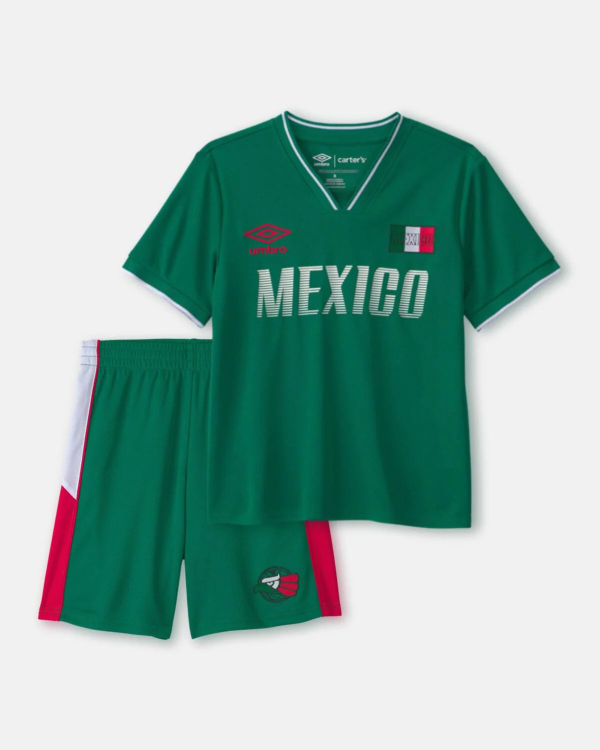Kids 2-Piece Umbro Mexico Soccer Jersey & Short Set - Green/White/Red | Carter's | Carter's Inc