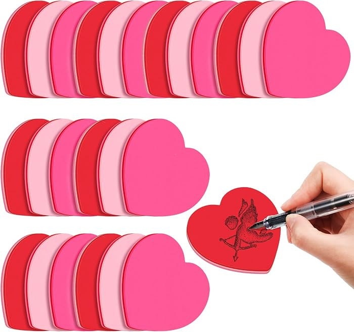 BBTO 720 Sheets Heart Shaped Sticky Memo Notes Valentine's Day Sticky Memo Funny Self Stick 3 x 3... | Amazon (US)